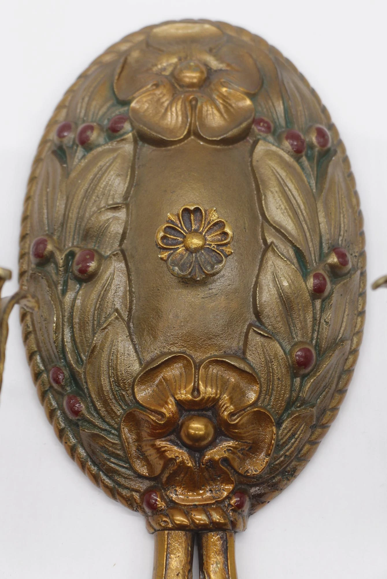 Antique French Floral Bronze Candle Sconce 5 Antique French Floral Bronze Candle Sconce - Image 3