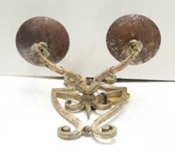 Pair Of Antique French 2 Arm Tan Iron Wall Sconces 9 Pair Of Antique French 2 Arm Tan Iron Wall Sconces -OGT Sale Store sconces wall lighting for sale k193955