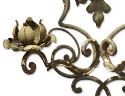 Antique French Wrought Iron 2 Arm Wall Sconces -OGT Sale Store sconces wall lighting for sale l203264