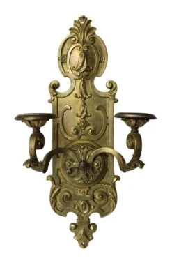 Pair Of Victorian Cast Bronze Candle Wall Sconces -OGT Sale Store sconces wall lighting for sale m222539