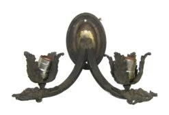 Pair Of Brass French Floral 2 Arm Wall Sconces 8 Pair Of Brass French Floral 2 Arm Wall Sconces -OGT Sale Store sconces wall lighting for sale m233825