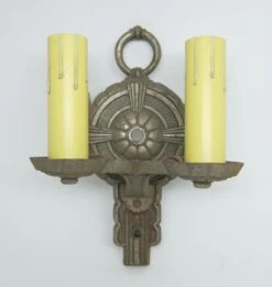 Pair Of Cast Iron Art Deco Sconces 9 Pair Of Cast Iron Art Deco Sconces -OGT Sale Store sconces wall lighting for sale m235465