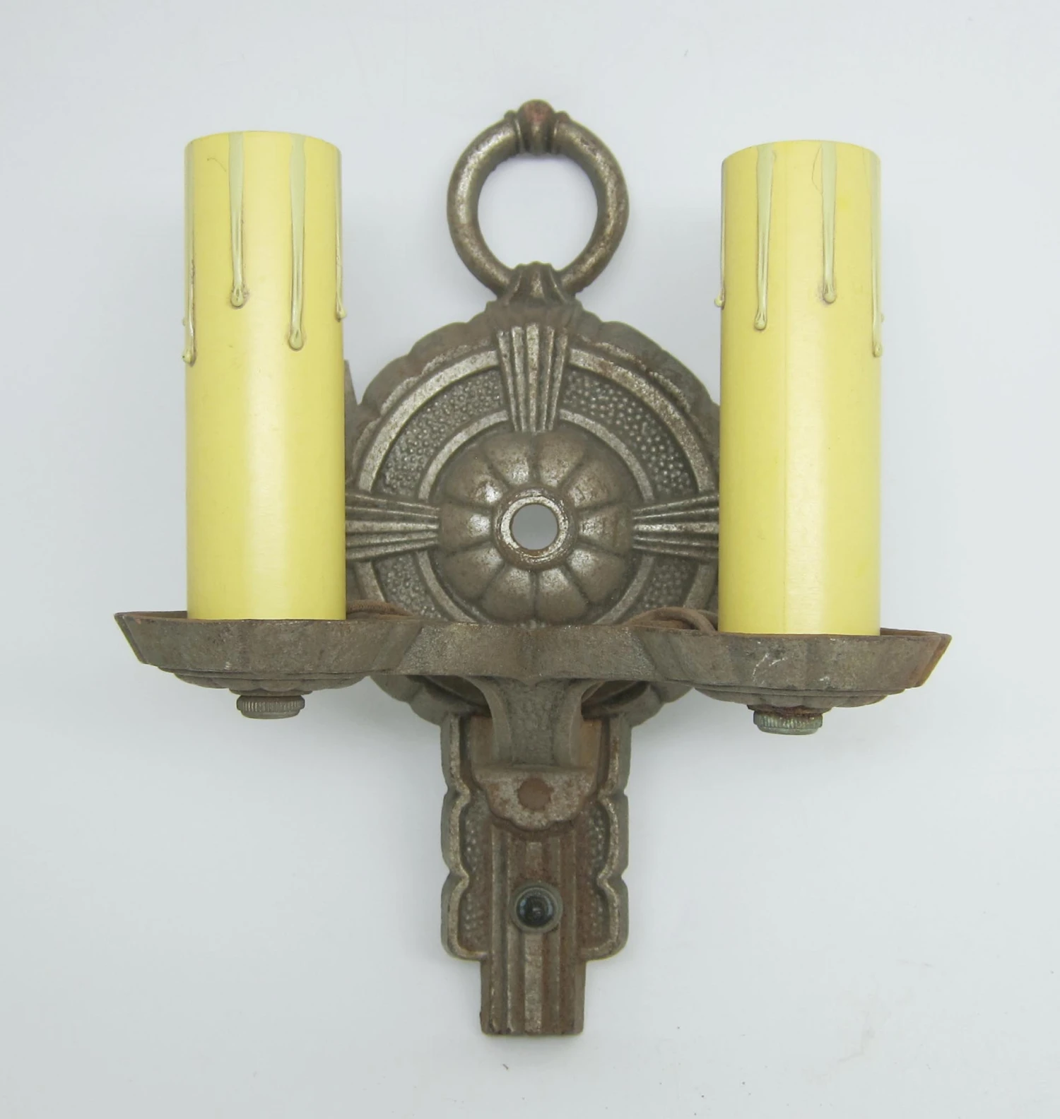 Pair Of Cast Iron Art Deco Sconces 5 Pair Of Cast Iron Art Deco Sconces - Image 3