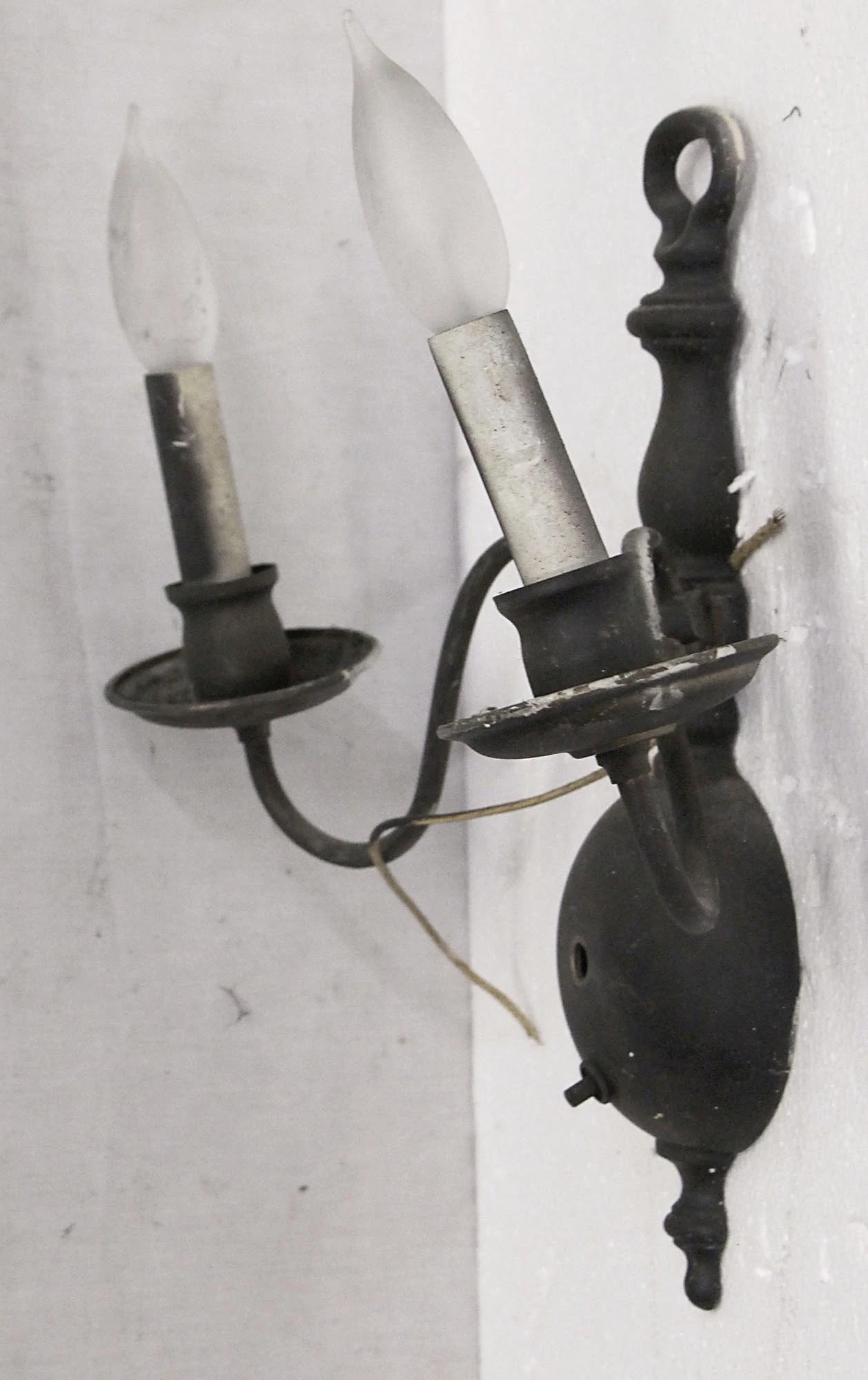 Set Of Black 2 Arm Brass Colonial Wall Sconces 5 Set Of Black 2 Arm Brass Colonial Wall Sconces - Image 3