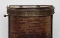 Contemporary Red Glass Bronze Greek Key Wall Sconce -OGT Sale Store sconces wall lighting for sale n243691