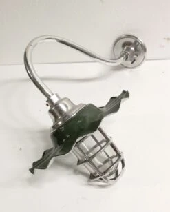 Nautical Green Ruffle Shade Gooseneck Wall Sconce -OGT Sale Store sconces wall lighting for sale p259244