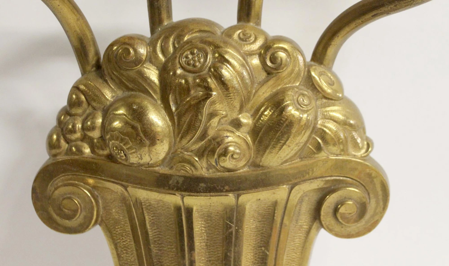 Hollywood Regency Large 4 Slender Arm Cast Brass Sconce 5 Hollywood Regency Large 4 Slender Arm Cast Brass Sconce - Image 3