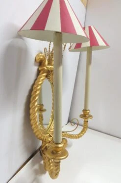 Oversized Double Arm Gilded Mirrored Wall Sconce 11 Oversized Double Arm Gilded Mirrored Wall Sconce -OGT Sale Store sconces wall lighting for sale p262195