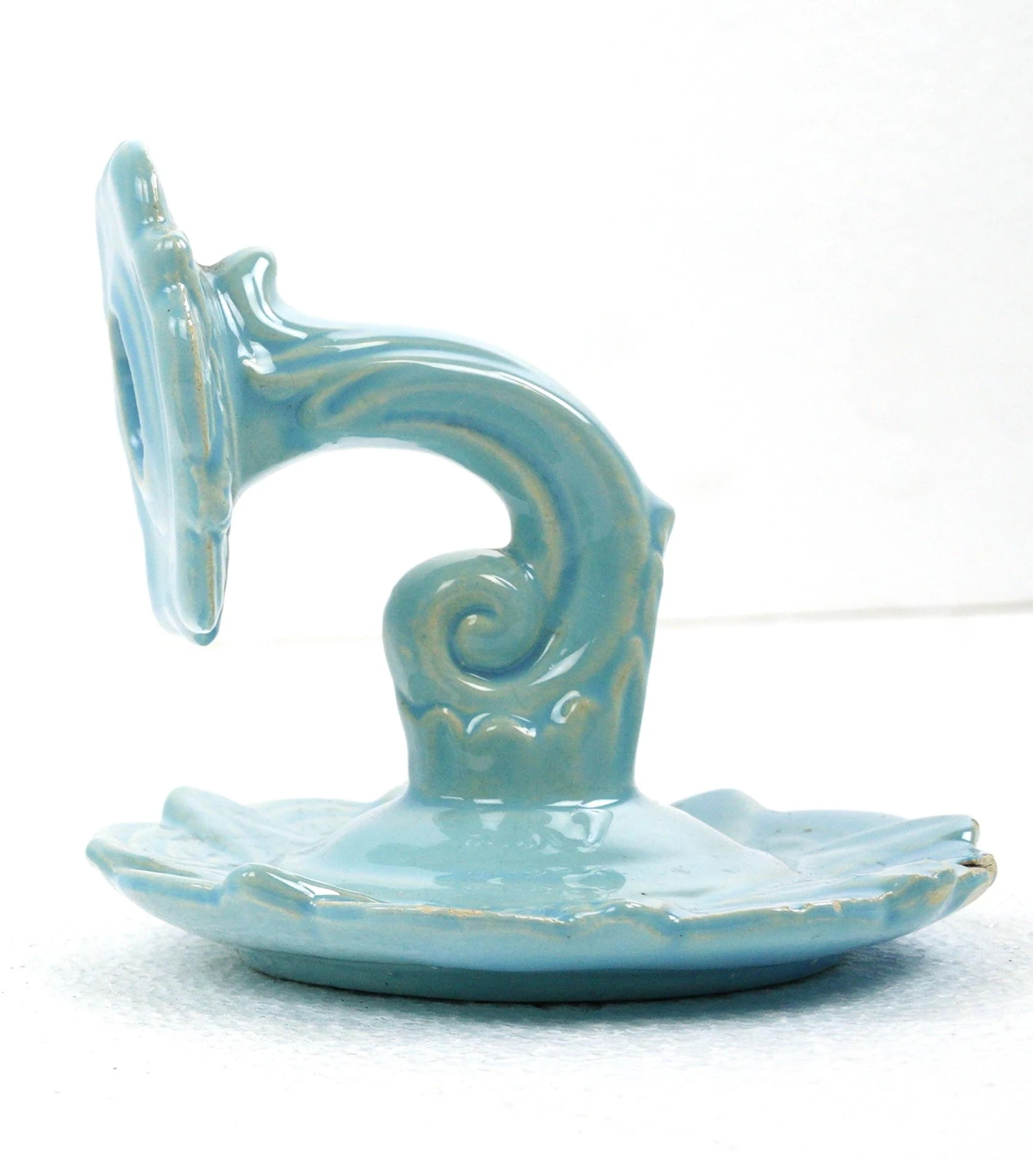 Vintage Blue Italian Ceramic Single Arm Wall Sconce 5 Vintage Blue Italian Ceramic Single Arm Wall Sconce - Image 3