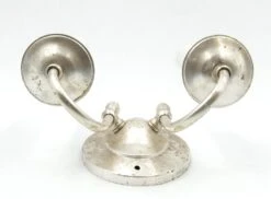 Vintage Double Arm Silver Over Brass Federal Wall Sconce 8 Vintage Double Arm Silver Over Brass Federal Wall Sconce -OGT Sale Store sconces wall lighting for sale q275131