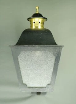 Pair Of Traditional Pebbled Glass Black Steel Wall Lantern Exterior Sconces -OGT Sale Store sconces wall lighting for sale q284129