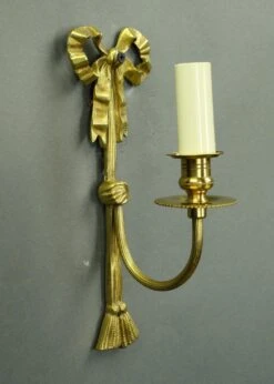 Pair Of Vintage 1 Arm Brass Ribbon Tassel Wall Sconces 14 Pair Of Vintage 1 Arm Brass Ribbon Tassel Wall Sconces -OGT Sale Store sconces wall lighting for sale q284792
