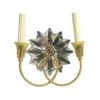 French Brass & Crystal Art Deco Floral Star 2 Arm Wall Sconce 2 French Brass & Crystal Art Deco Floral Star 2 Arm Wall Sconce -OGT Sale Store sconces wall lighting french brass crystal art deco floral star 2 arm wall sconce chr44