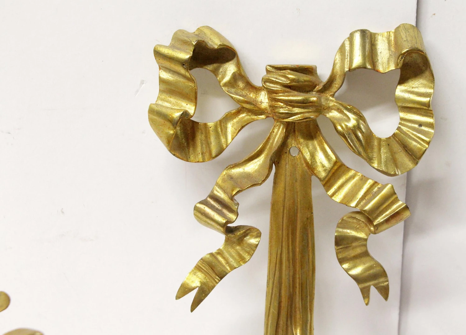 Antique Gilded French Brass 2 Arm Wall Sconce 4 Antique Gilded French Brass 2 Arm Wall Sconce - Image 2