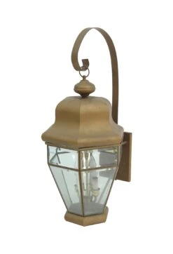 Large Exterior Lantern With Brass Finish