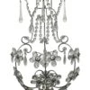 Large Silver Leaf & Floral Crystal Sconce 2 Large Silver Leaf & Floral Crystal Sconce -OGT Sale Store sconces wall lighting large silver leaf floral crystal sconce p267837