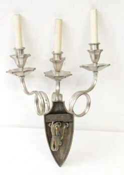 Antique Victorian Silver Tulip 3 Arm Caldwell Wall Sconce 10 Antique Victorian Silver Tulip 3 Arm Caldwell Wall Sconce -OGT Sale Store sconces wall lighting m235281