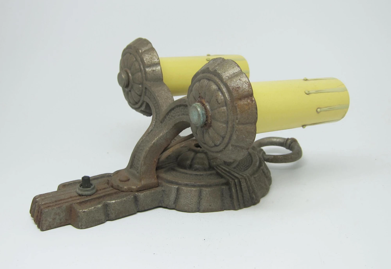 Pair Of Cast Iron Art Deco Sconces 4 Pair Of Cast Iron Art Deco Sconces - Image 2