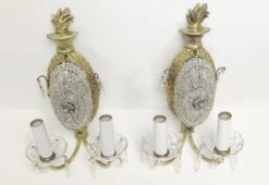 Restored French Bronze & Crystal Beaded Wall Sconces -OGT Sale Store sconces wall lighting m238113