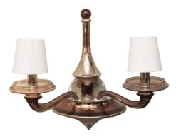 Mid Century Modern 2 Arm Shaded Murano Glass Wall Sconce