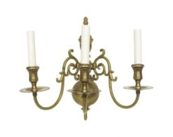 Original Williamsburg 3 Arm Brass Wall Sconce