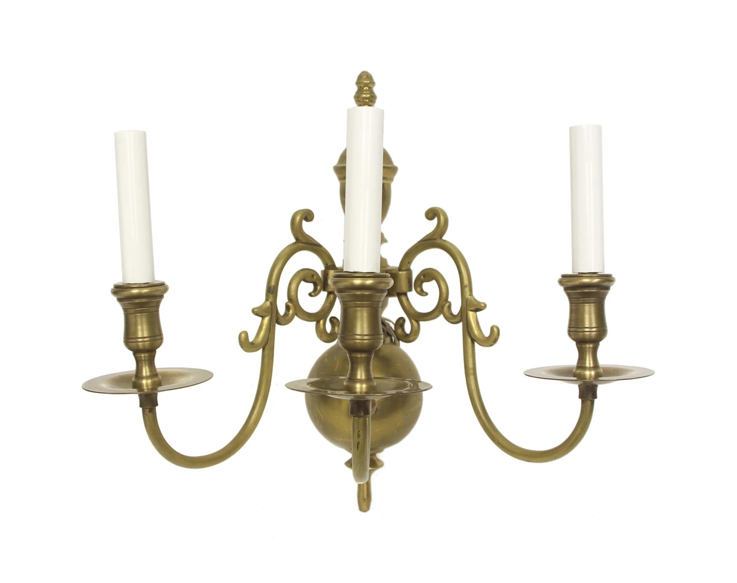 Original Williamsburg 3 Arm Brass Wall Sconce 3 Original Williamsburg 3 Arm Brass Wall Sconce