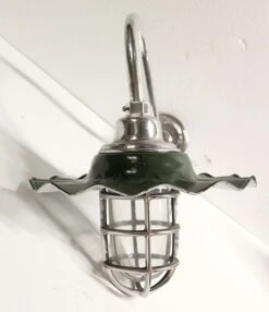 Nautical Green Ruffle Shade Gooseneck Wall Sconce -OGT Sale Store sconces wall lighting p259244