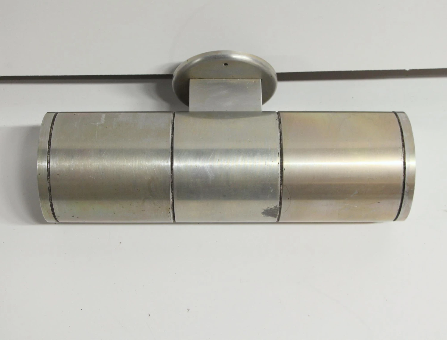 Mid Century Cast Aluminum Industrial Cylinder Wall Sconce 4 Mid Century Cast Aluminum Industrial Cylinder Wall Sconce - Image 2