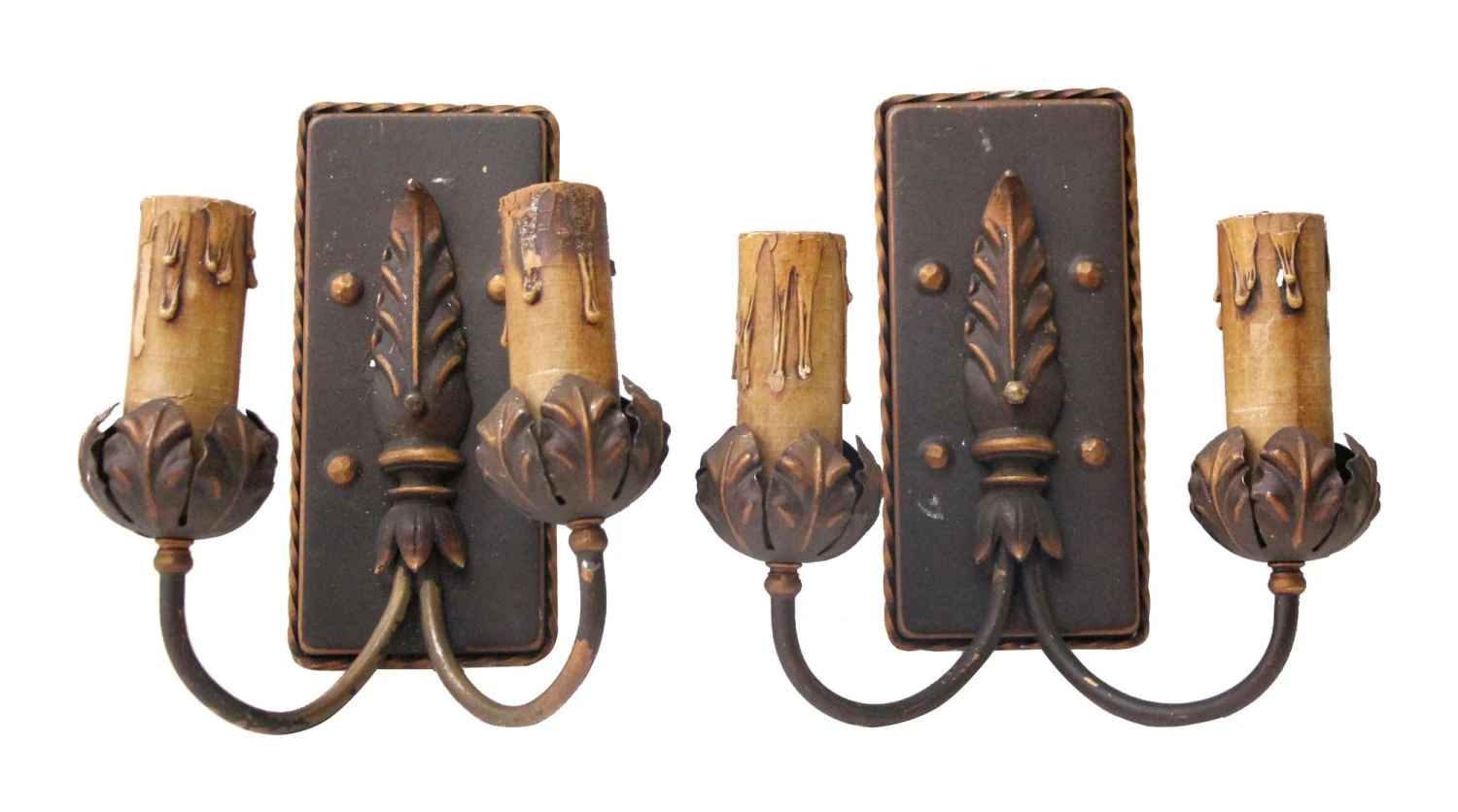 Pair Of 1930s French Double Arm Wall Sconces 3 Pair Of 1930s French Double Arm Wall Sconces