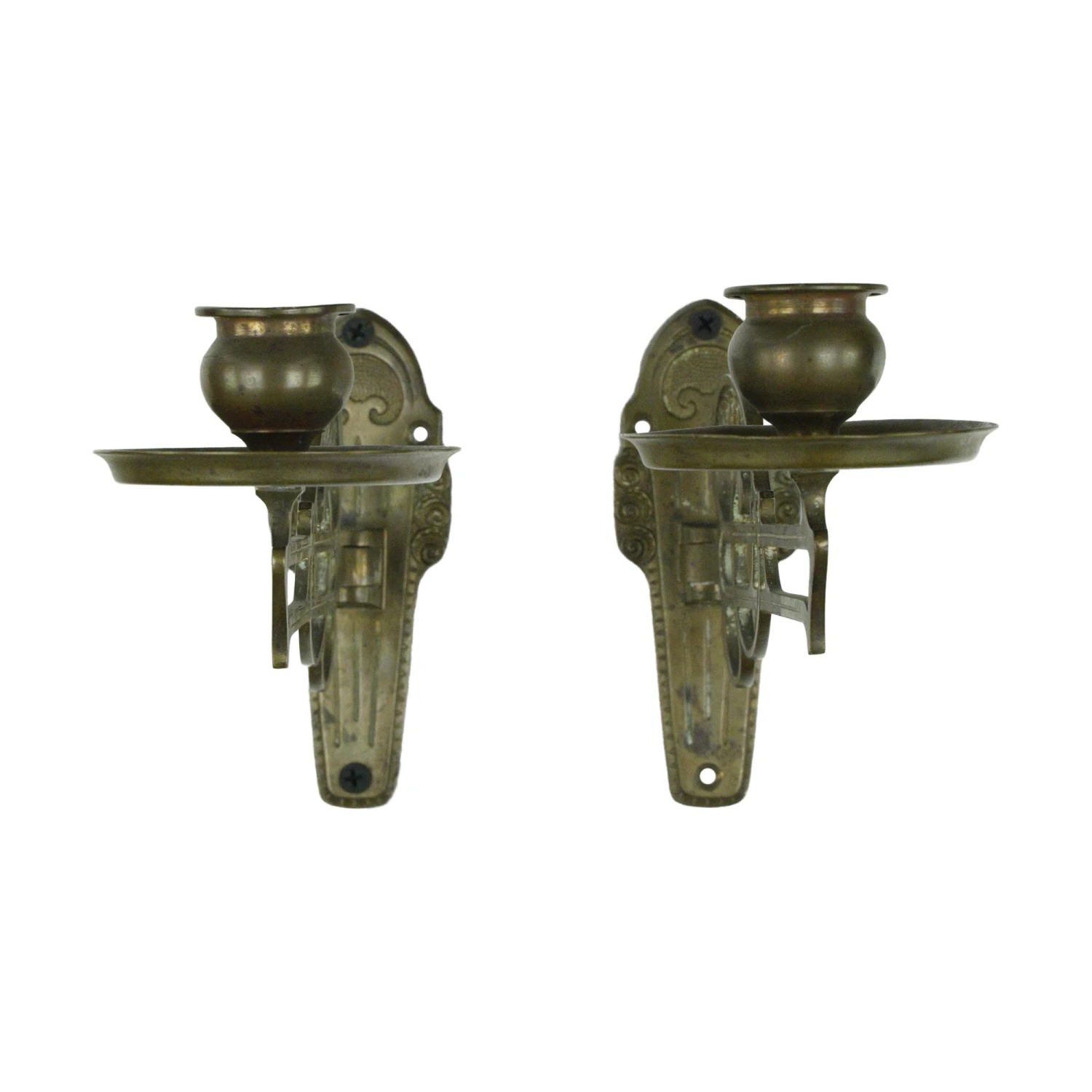 Pair Of Antique Art Nouveau Candle Holder Piano Sconces 3 Pair Of Antique Art Nouveau Candle Holder Piano Sconces