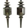 Pair Of Antique Black Victorian Carriage Lanterns -OGT Sale Store sconces wall lighting pair of antique black victorian carriage lanterns p263123