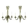Pair Of Antique French 3 Arm Bow Motif Brass Wall Sconces 2 Pair Of Antique French 3 Arm Bow Motif Brass Wall Sconces -OGT Sale Store sconces wall lighting pair of antique french 3 arm bow motif brass wall sconces q284051