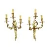 Pair Of Antique Louis XV 3 Arm Bronze Wall Sconces