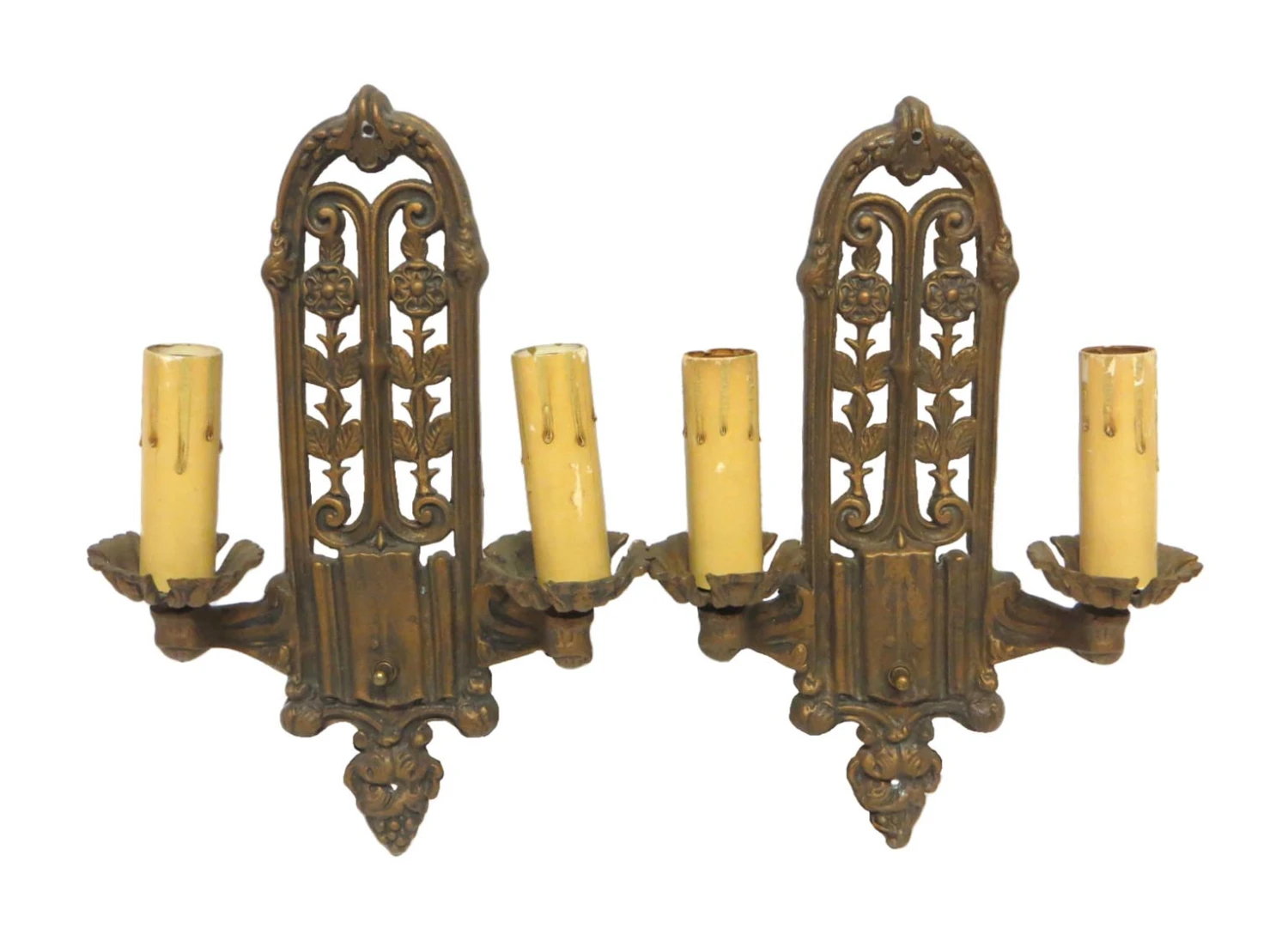 Pair Of Bronze 2 Arm Art Deco Wall Sconces 3 Pair Of Bronze 2 Arm Art Deco Wall Sconces