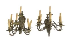 Pair Of French 8 Arm Bronze Wall Sconces