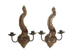 Pair Of French Provincial Wooden Candle Sconces