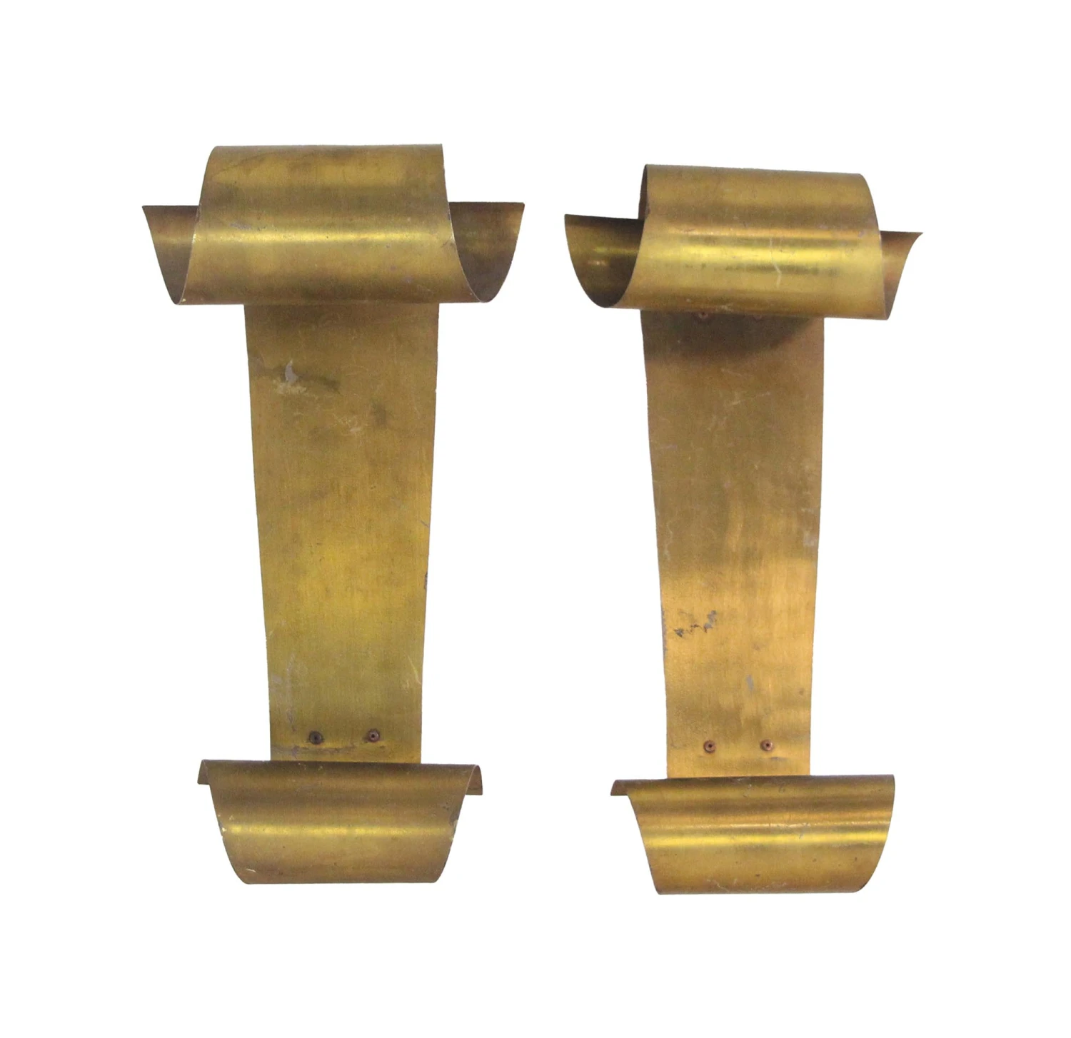 Pair Of Mid Century French Curved Brass Wall Sconces 3 Pair Of Mid Century French Curved Brass Wall Sconces