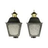 Pair Of Traditional Pebbled Glass Black Steel Wall Lantern Exterior Sconces -OGT Sale Store sconces wall lighting pair of traditional pebbled glass black steel wall lantern exterior sconces q284129