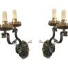 Pair Of Tudor Two Arm Wrought Iron Wall Sconces 2 Pair Of Tudor Two Arm Wrought Iron Wall Sconces -OGT Sale Store sconces wall lighting pair of tudor two arm wrought iron wall sconces l207208