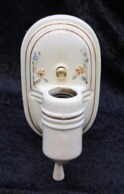 Single 1930s Ceramic Antique White Floral Wall Sconce -OGT Sale Store sconces wall lighting q273545