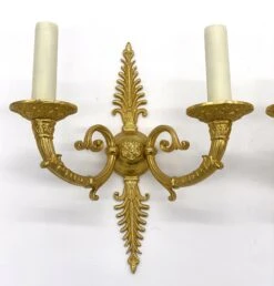 Pair Of Gilded French Bronze Fan Pattern 2 Arm Wall Sconces 18 Pair Of Gilded French Bronze Fan Pattern 2 Arm Wall Sconces -OGT Sale Store sconces wall lighting q284357
