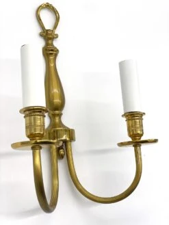 Traditional Polished Bronze Double Arm Wall Sconce -OGT Sale Store sconces wall lighting q284362