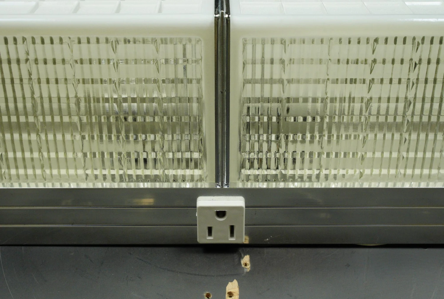 Mid Century Aluminum Squares Glass Bathroom Wall Sconce 4 Mid Century Aluminum Squares Glass Bathroom Wall Sconce - Image 2