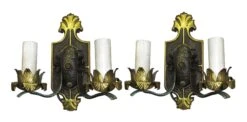 Restored Antique Arts & Crafts 2 Arm Wall Sconces