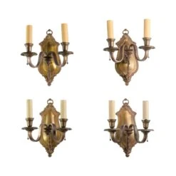 Set Of 19th Century Bronze William Tilden Estate Wall Sconces