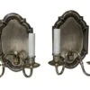 Silver Finish Brass 2 Arm Georgian Wall Sconces