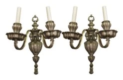 Silvered Bronze Georgian Style Sconces