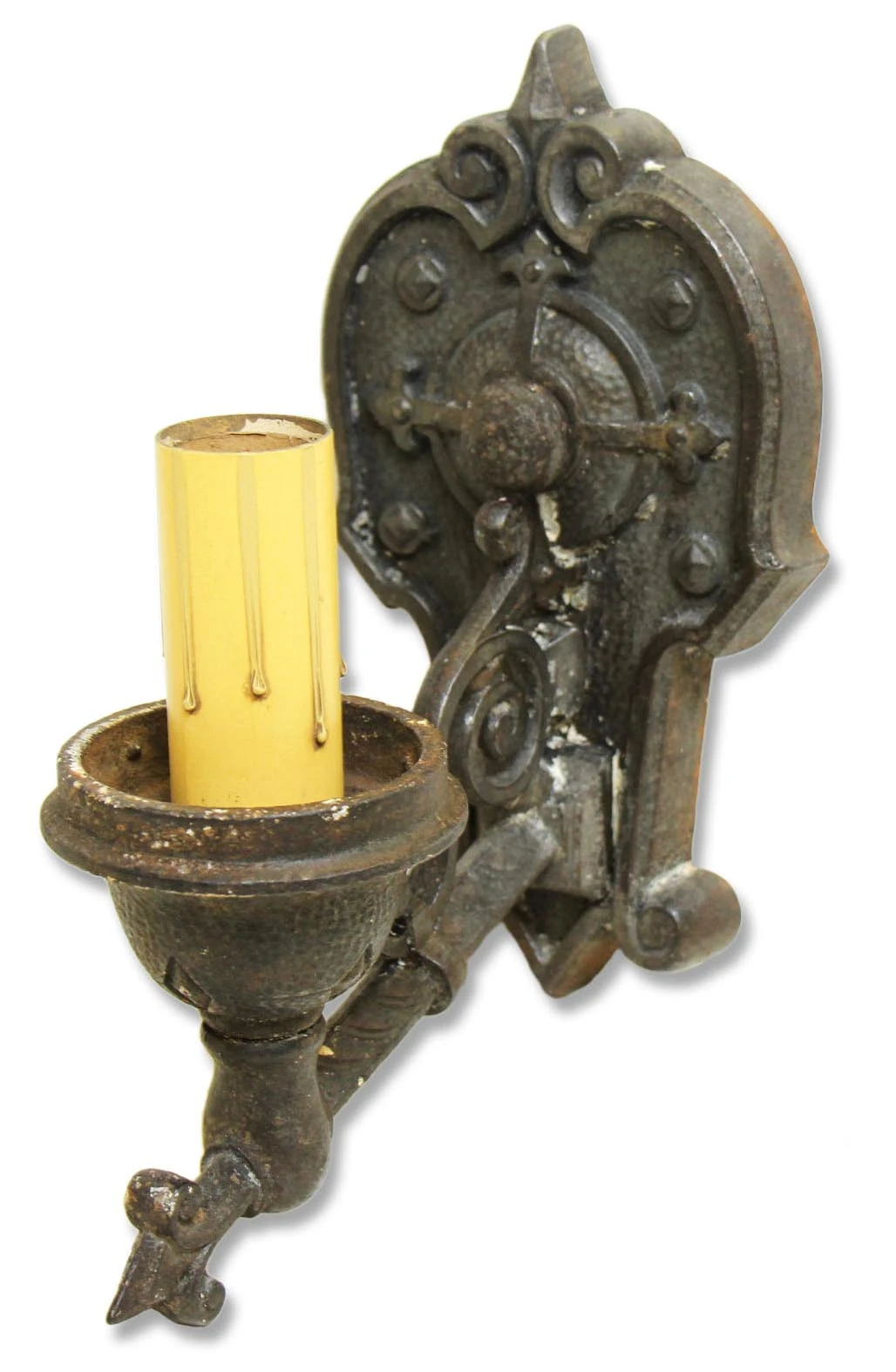 Victorian One Arm Heavy Iron Wall Sconce 3 Victorian One Arm Heavy Iron Wall Sconce