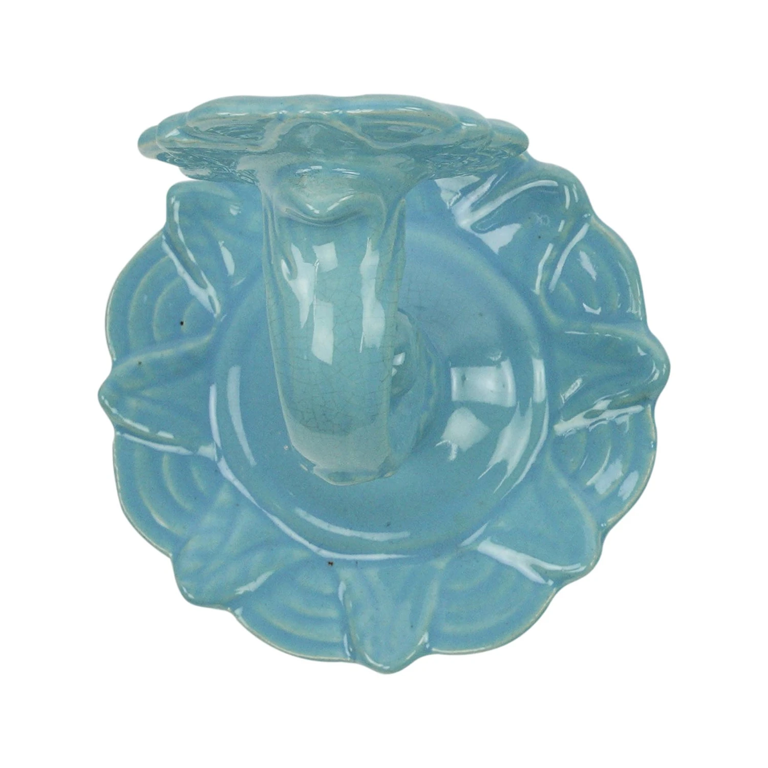 Vintage Blue Italian Ceramic Single Arm Wall Sconce 3 Vintage Blue Italian Ceramic Single Arm Wall Sconce