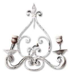 Vintage Wrought Iron Distressed Shabby Chic Wall Sconce